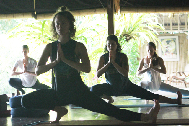 Side Lunge Yoga Pose in Bali